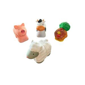 Melissa & Doug‎ Farm Animals Pop Blocs Lot of 4 Cow Pig Sheep Chicken Snap Apart